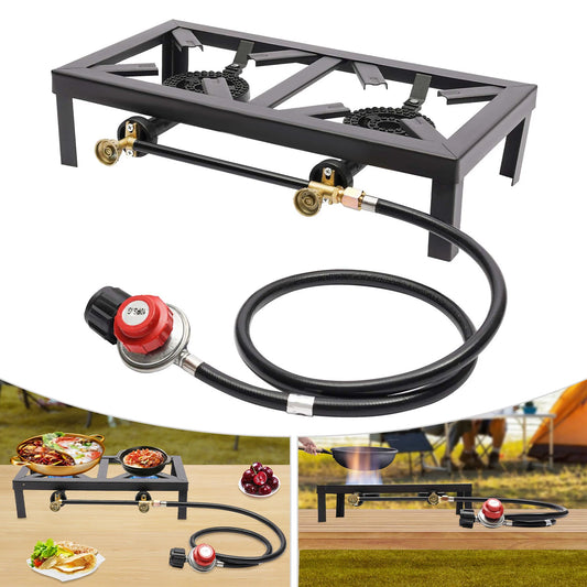 Cast Iron Double Burner Portable Propane Stove