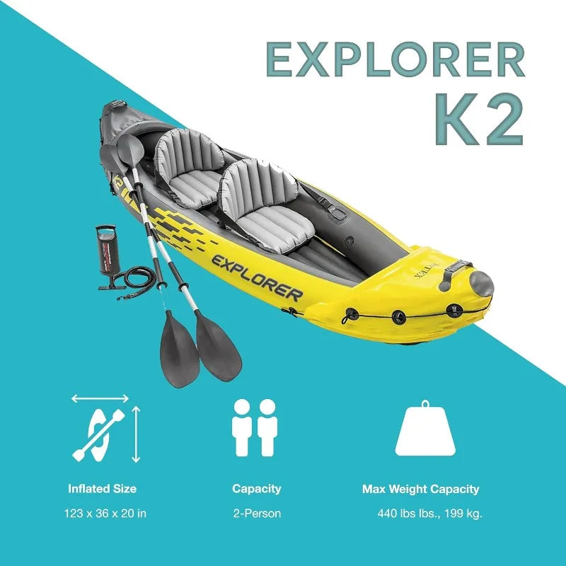 2 Sets; 2 person Inflatable K2 Kayaks