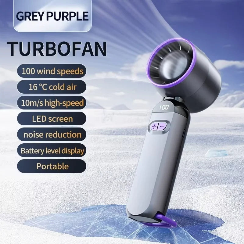 Foldable USB Charging Fan, Digital Speed Display