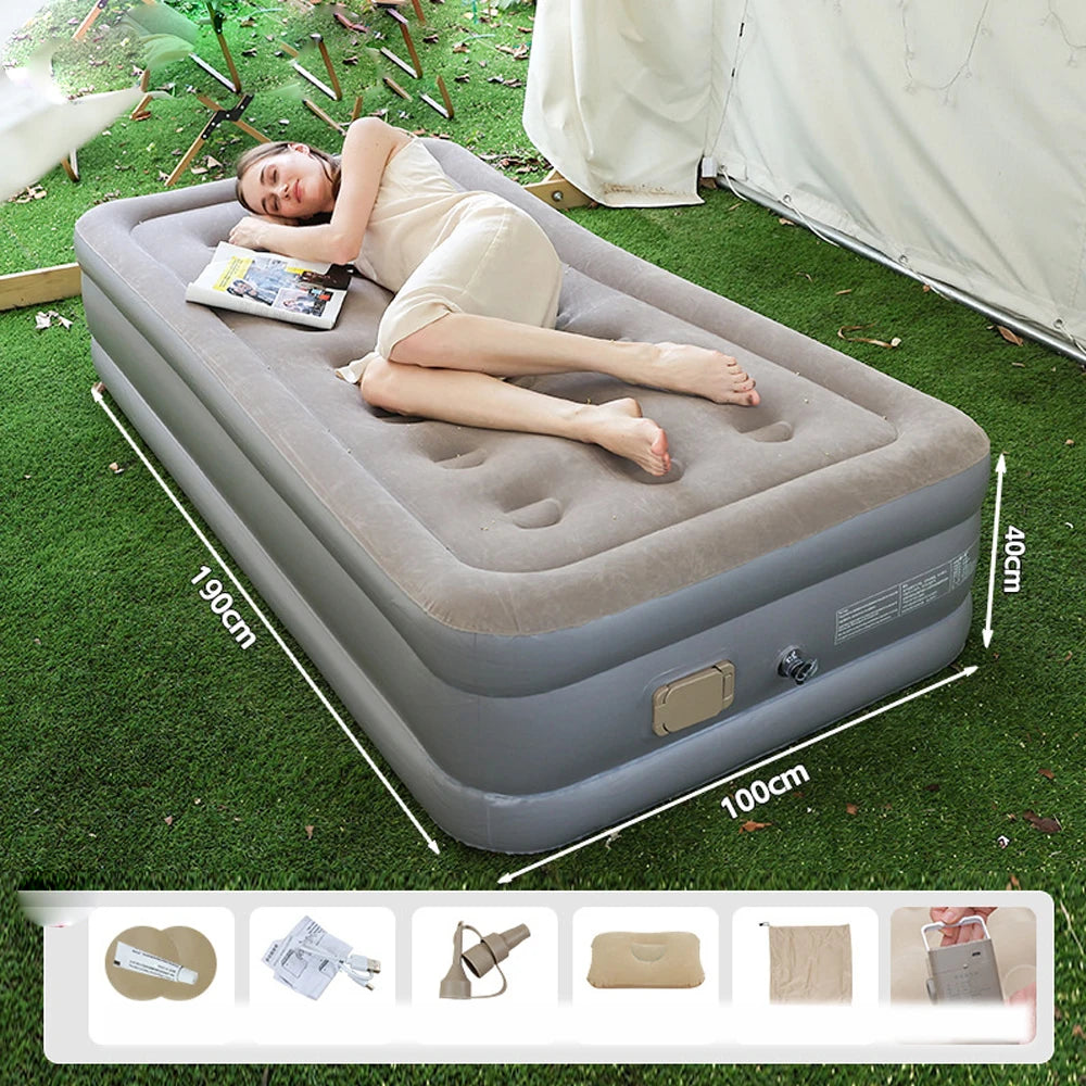 1/2 Person, Inflatable Sleeping Mattress Built-in Pump