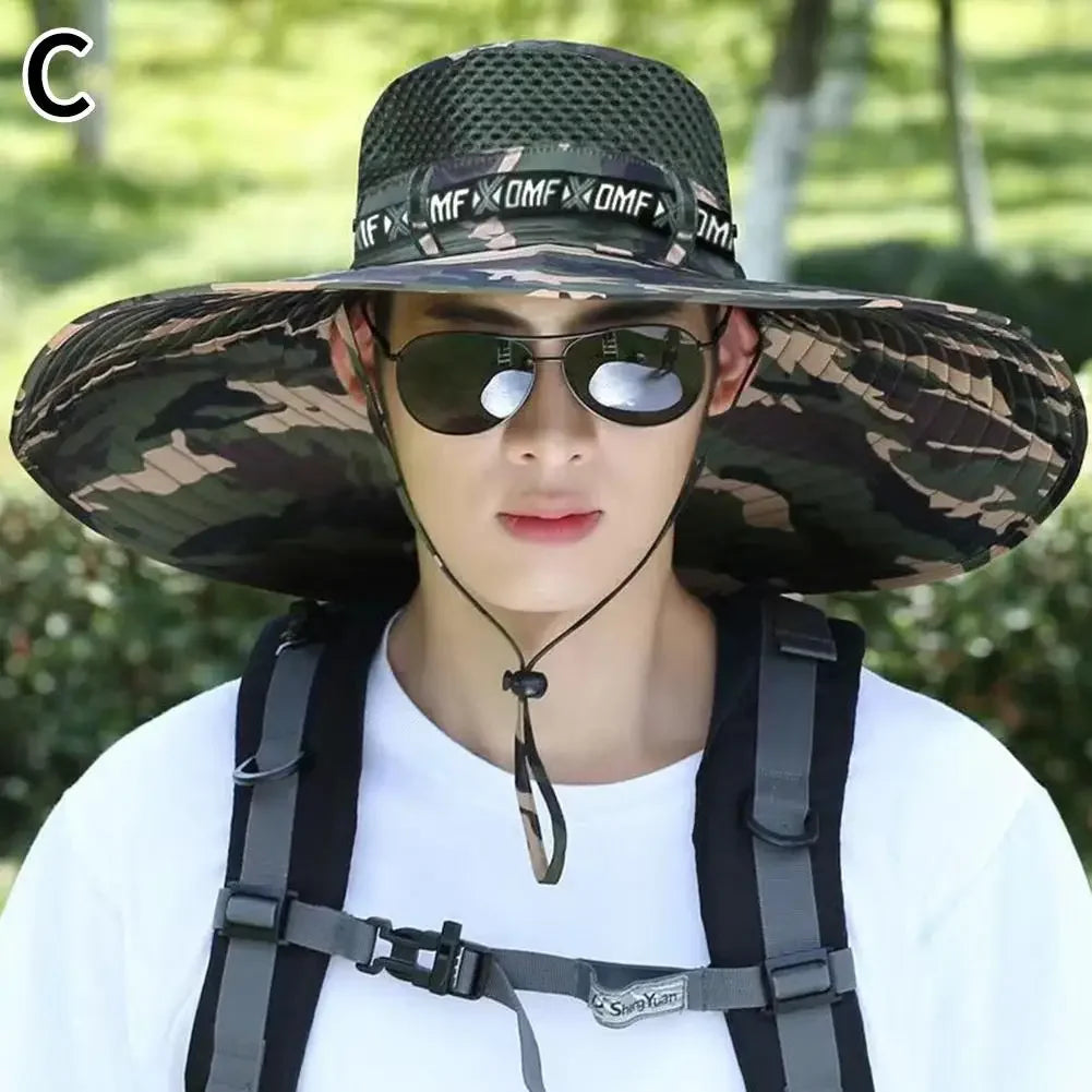 Large Summer Hat Unisex Breathable Fishing Mesh