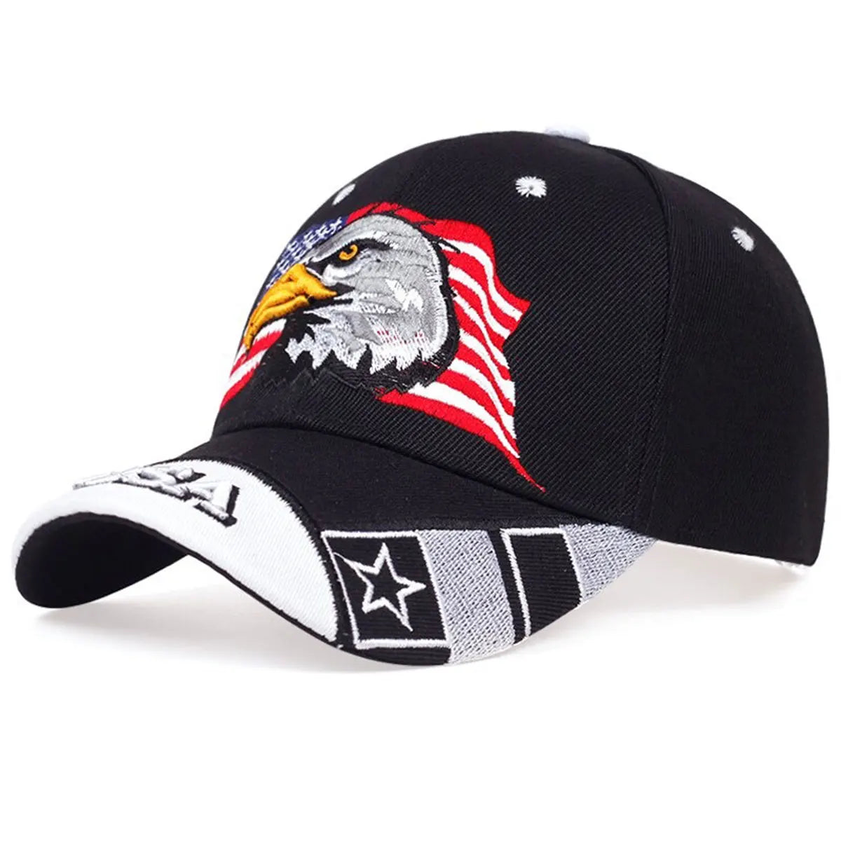USA Flag / Eagle Embroidery Baseball Cap Adjustable
