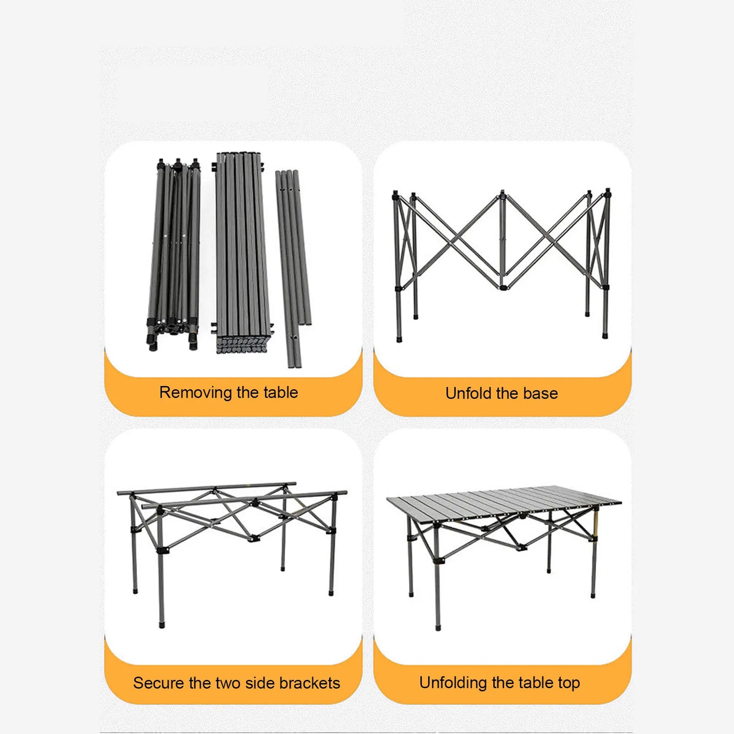 Folding Table, Sturdy Carbon Steel, Multi Functional