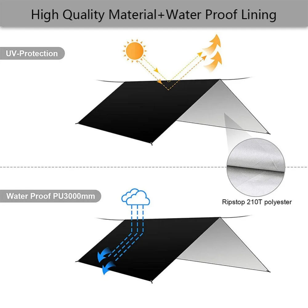 Waterproof Tarp Ultralight Sun Shelter For Outdoors