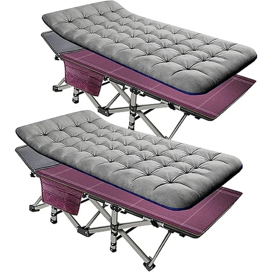 2 Pack Folding Camping Cot W/Mattress