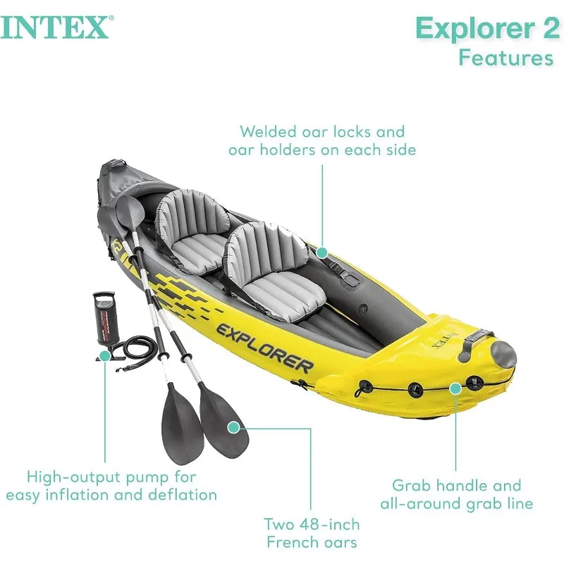 One K2 Inflatable Kayak Set: Oars, Pump