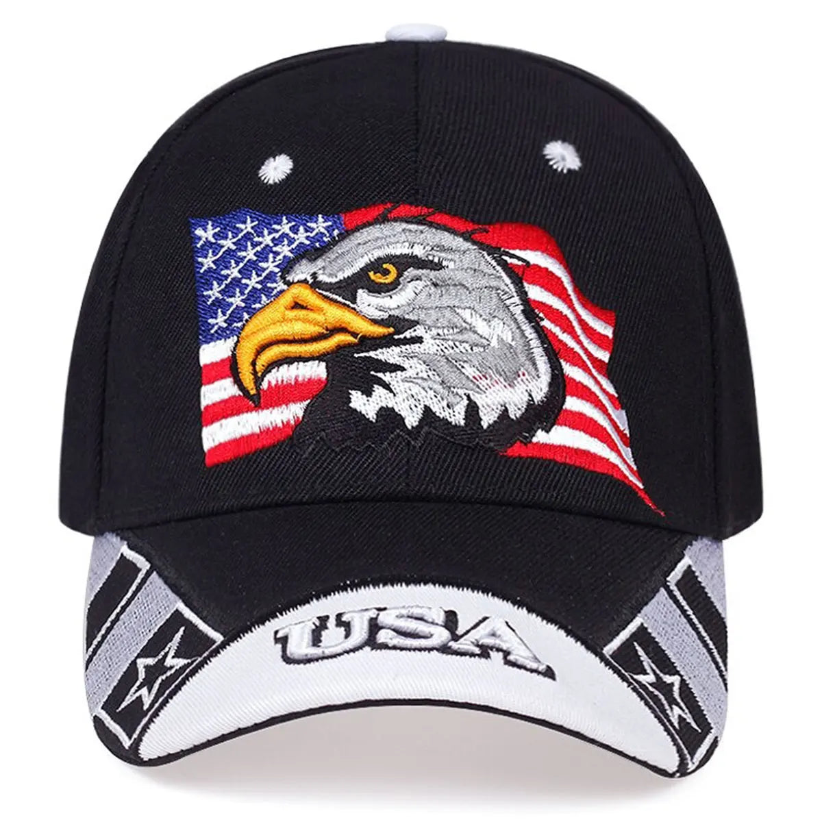 USA Flag / Eagle Embroidery Baseball Cap Adjustable