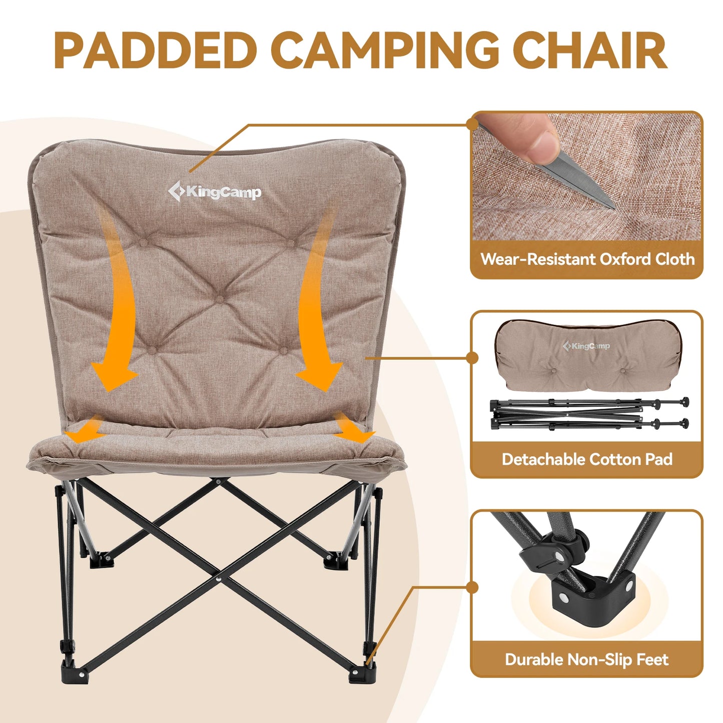 KingCamp Comfortable Butterfly Chair, with Upholstered Seat