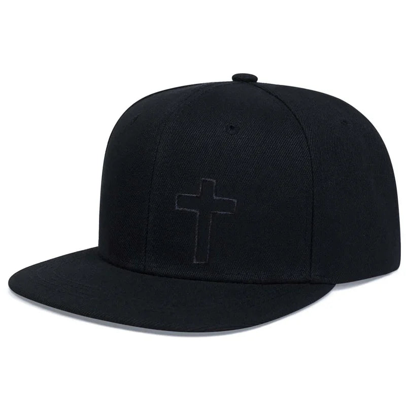 Cross Embroidery Hip Hop Hat Outdoor Adjustable