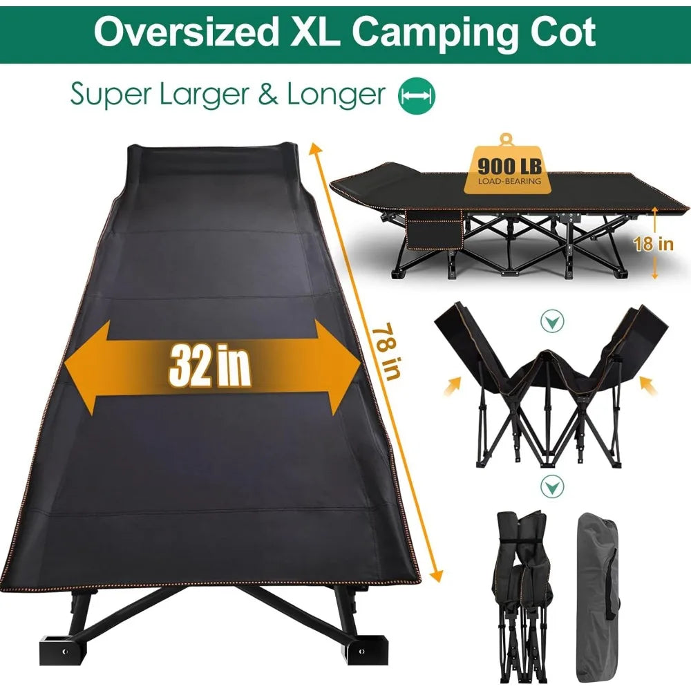 Heavy Duty Sleeping Cots with Carry Bag,