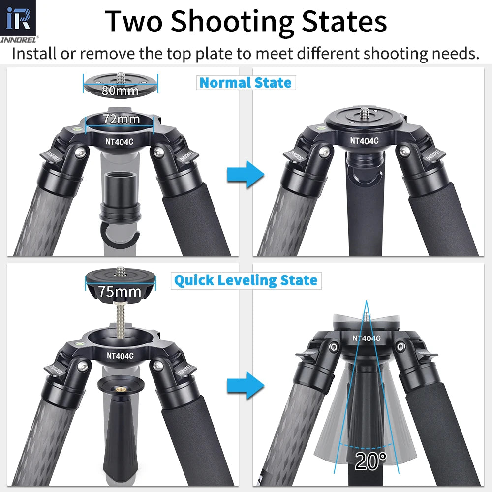 NT404C Professional Heavy Carbon Fiber Camera Tripod