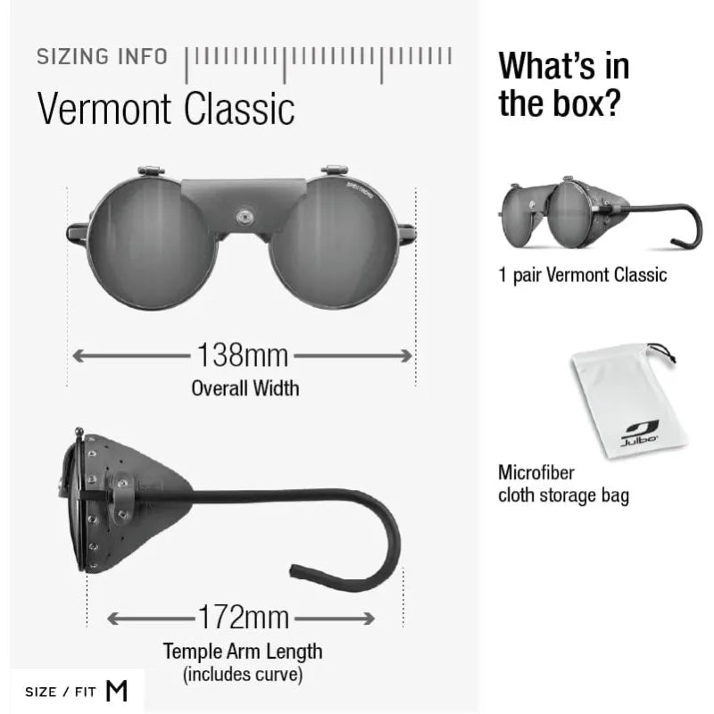 Julbo Vermont Unisex Glacier Sunglasses w/Side Shields