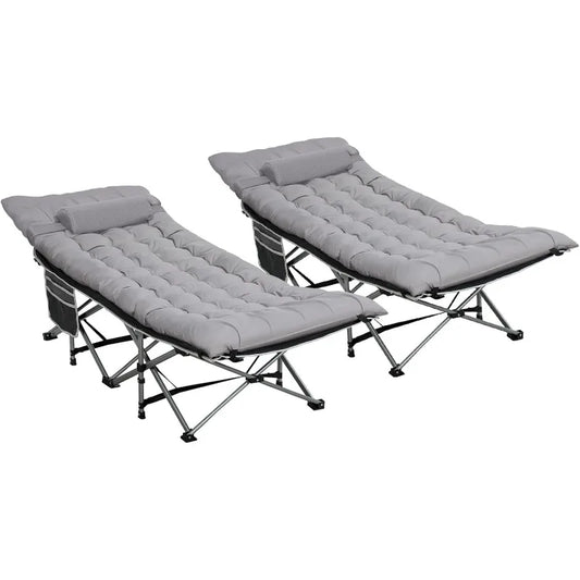 2 Pack Wide Folding Cots, Pillow,Matress
