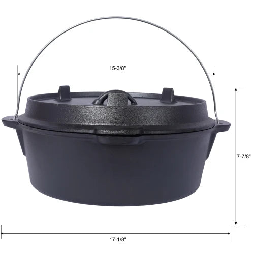 Dutch Oven,8 Qt Pre-Seasoned Camping Cookware
