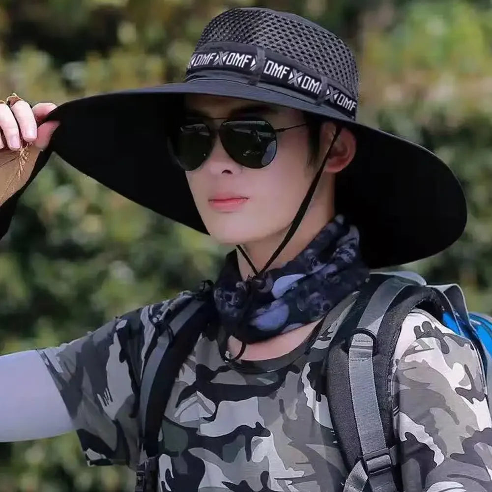 Large Summer Hat Unisex Breathable Fishing Mesh