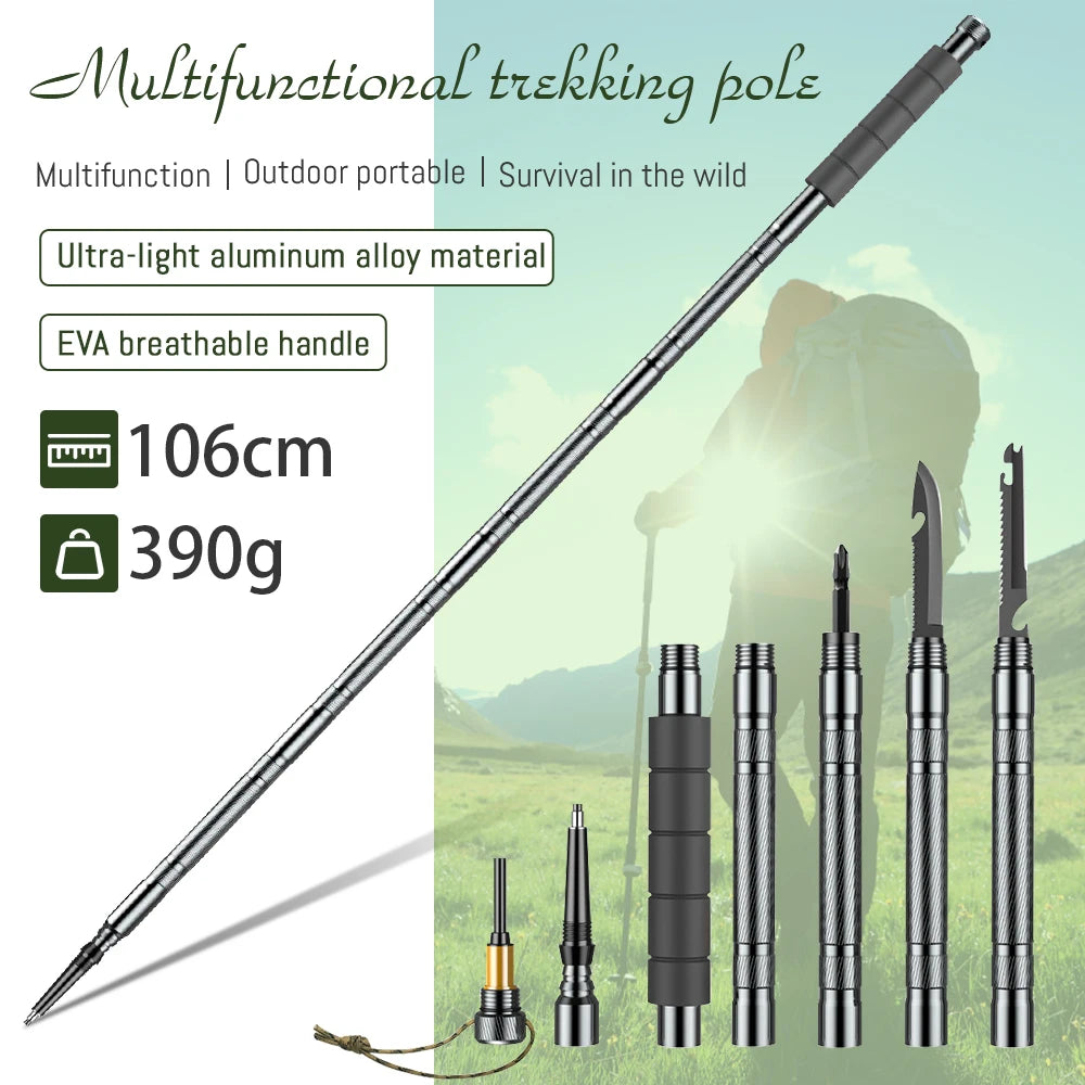 Outdoor Trekking Pole Walking Hiking Collapsible Telescopic