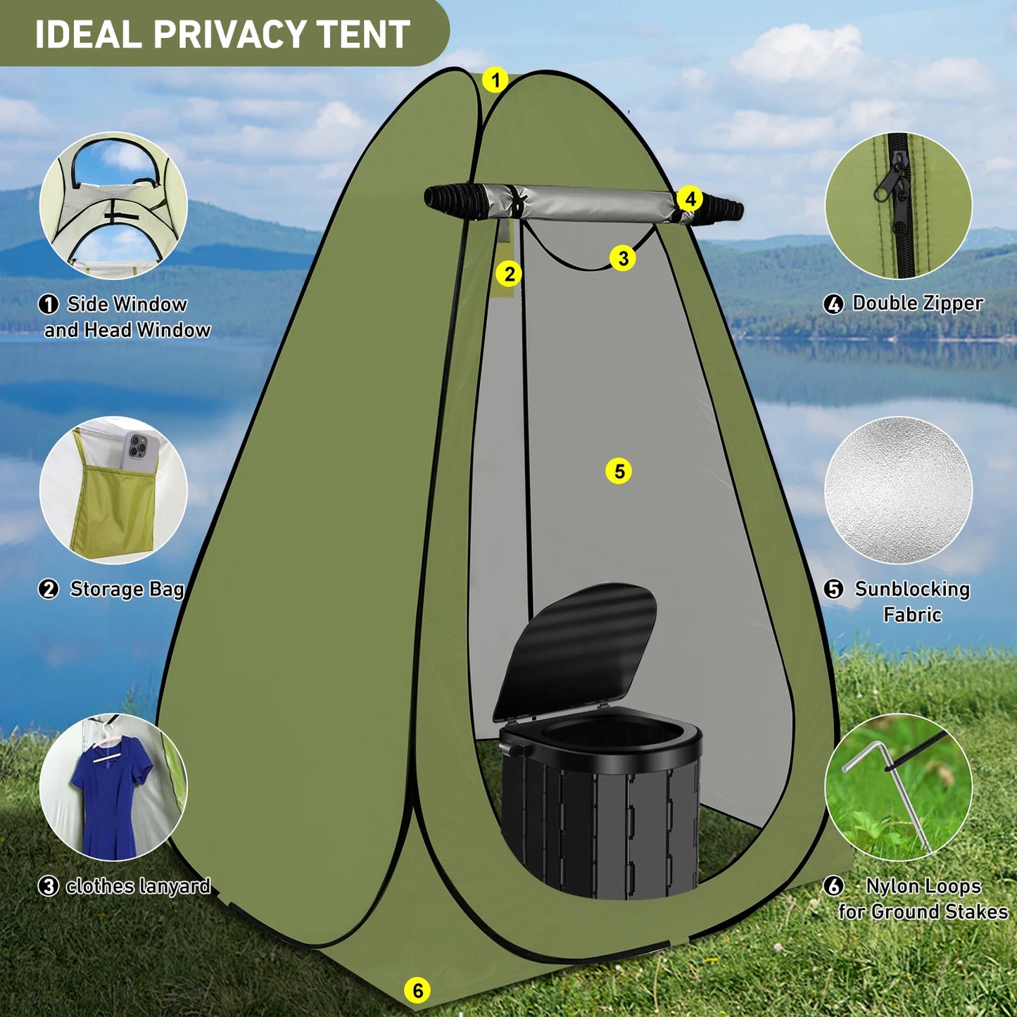Camping Toilet Privacy Tent Outdoor Camping Shower