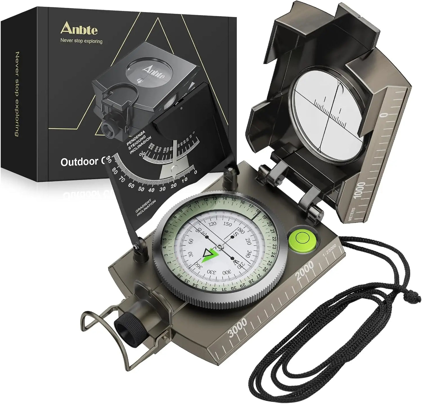Compass Hiking Survival, IP65 Waterproof, Sighting Clinometer, for Camping Hunting Navigation (128 chars)