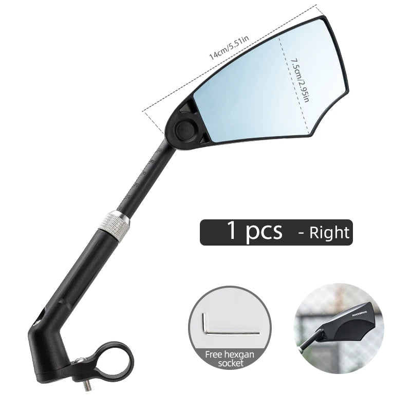 ROCKBROS Rear View Mirror Reflector Adjustable Rotatable