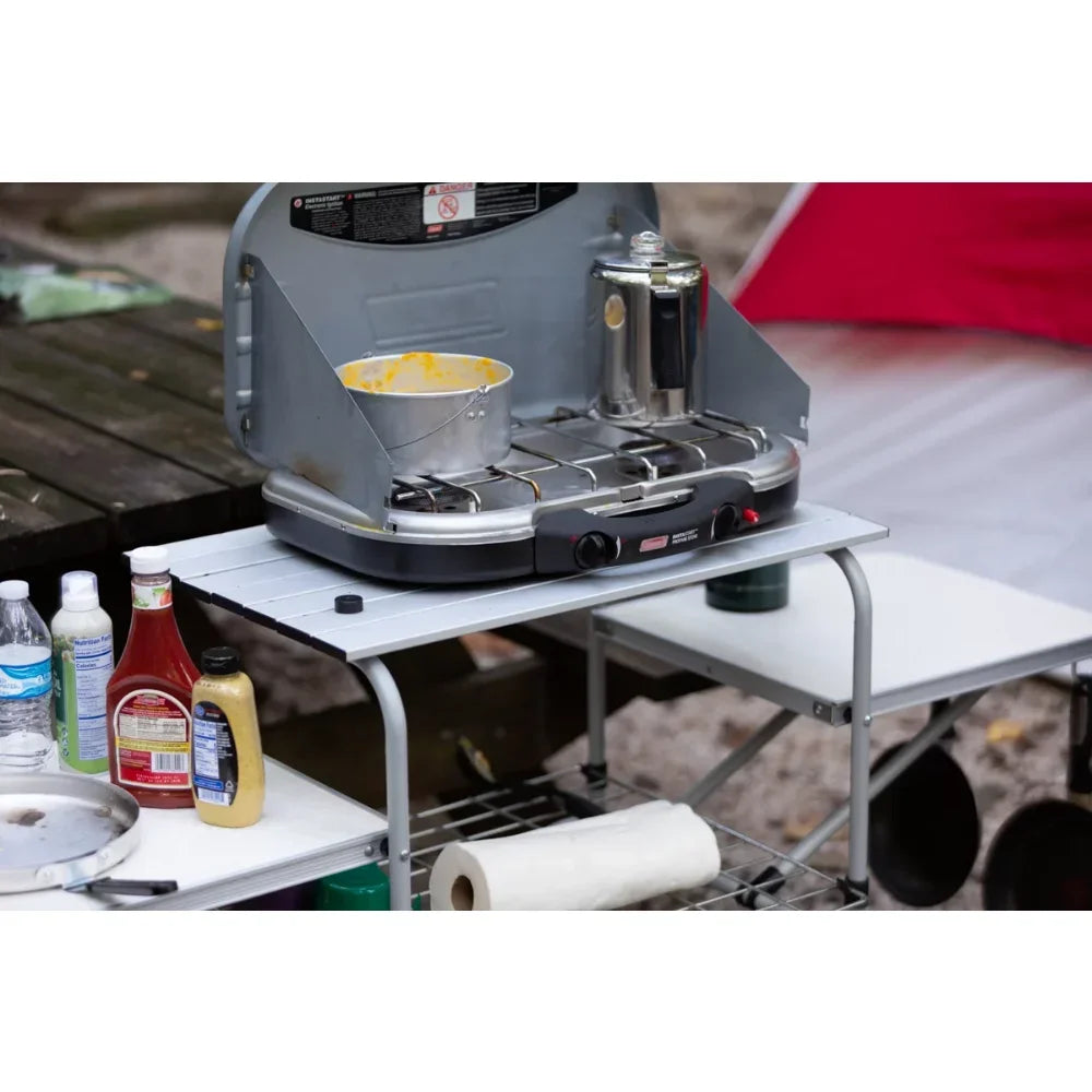 Camp Kitchen Cooking Stand with Three Table