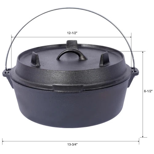 Dutch Oven,8 Qt Pre-Seasoned Camping Cookware
