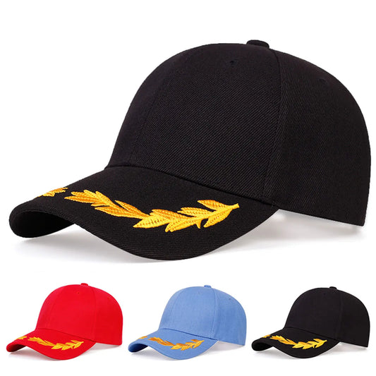 Wheat Embroidered Baseball Cap Outdoor Adjustable Hat