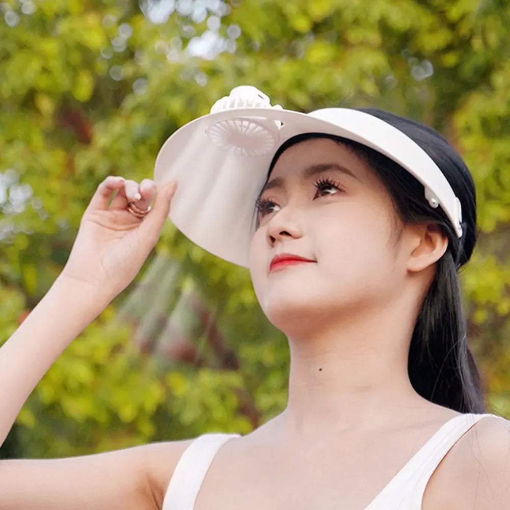 Sun Visor Hat, Fan Solar or USB Charging