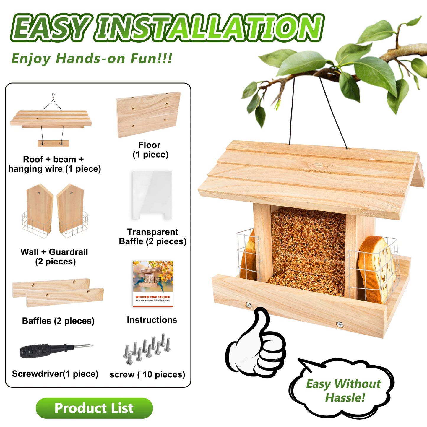 Hanging Bird Feeders, Wooden, Cardinal Bird feeder
