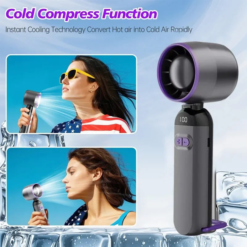Foldable USB Charging Fan, Digital Speed Display
