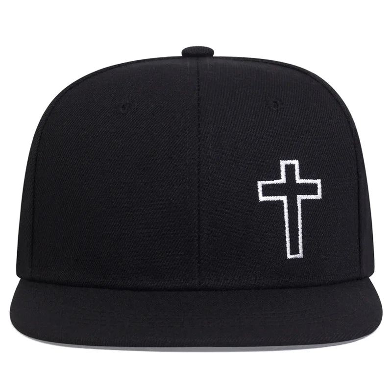 Cross Embroidery Hip Hop Hat Outdoor Adjustable