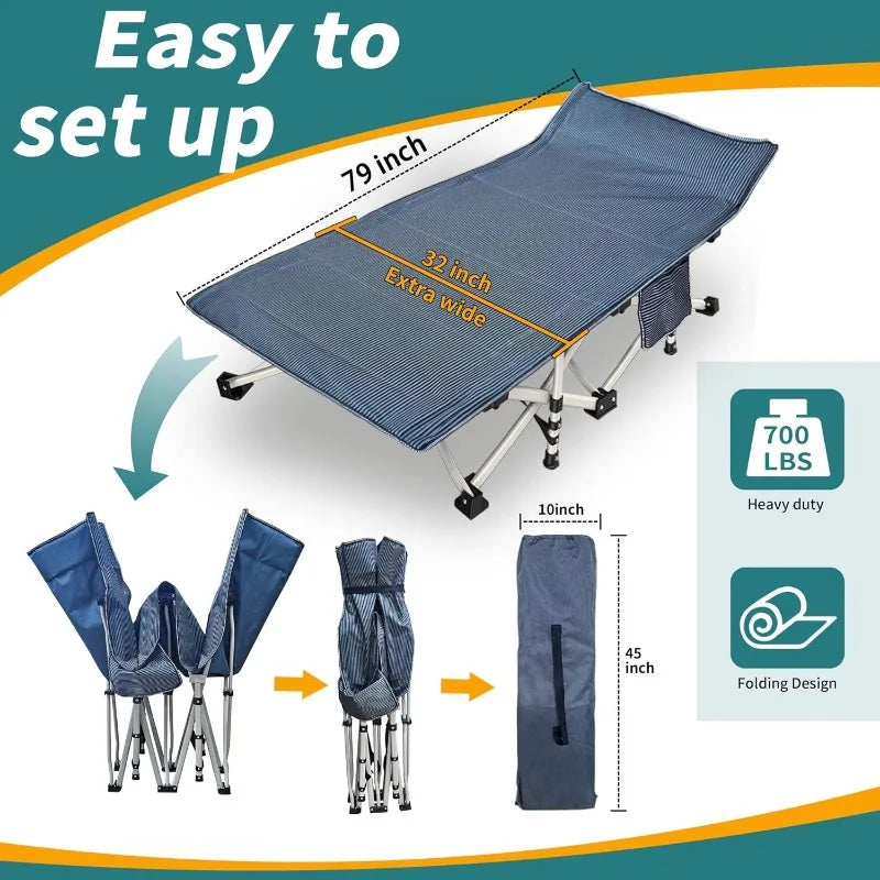 2 Pack Oversize XXL Camping Cot, Mattress
