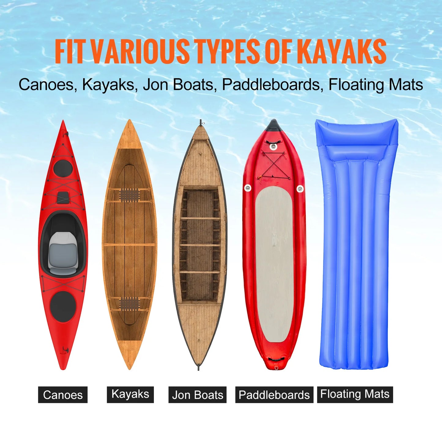 Kayak Cart 450lbs Detachable Canoe Trolley Cart