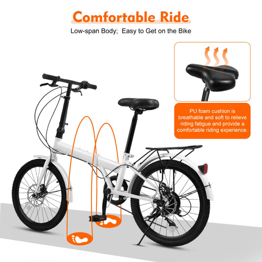 20in Foldable Adults Teens Bike 7-Speed Gear