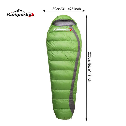 Ultralight Kamperbox Down Sleeping Bag for Winter Camping - Compact & Portable Travel Gear