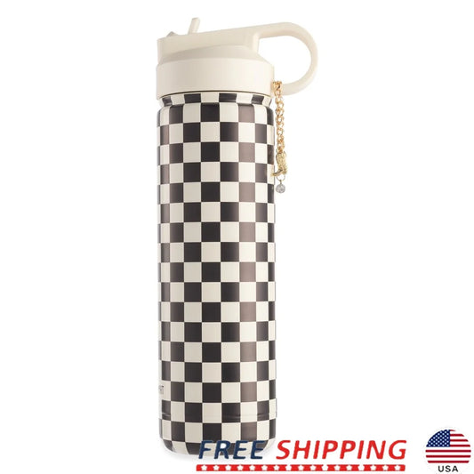 Insulated Stainless Steel Water Bottle with Straw
