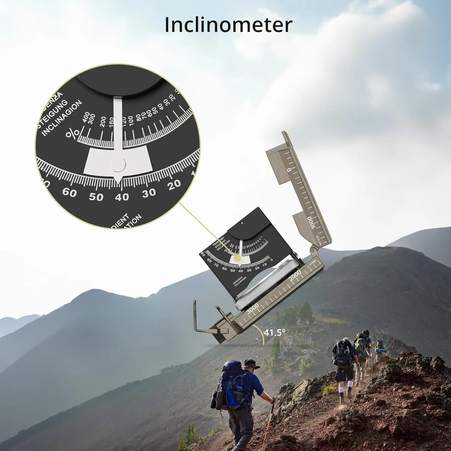 Compass Hiking Survival, IP65 Waterproof, Sighting Clinometer, for Camping Hunting Navigation (128 chars)
