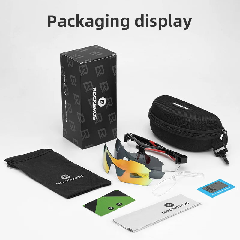 ROCKBROS Polarized Cycling Glasses Men Sports Sunglasses
