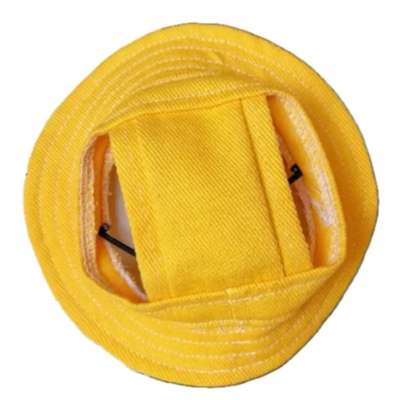 Cute Cat Dog Pets Hat with Ear Hole Dog Beach Visor Hat Sunhat for Cat Accessories Sun Cap Pet Outdoor Hat Supply for Dog Costum