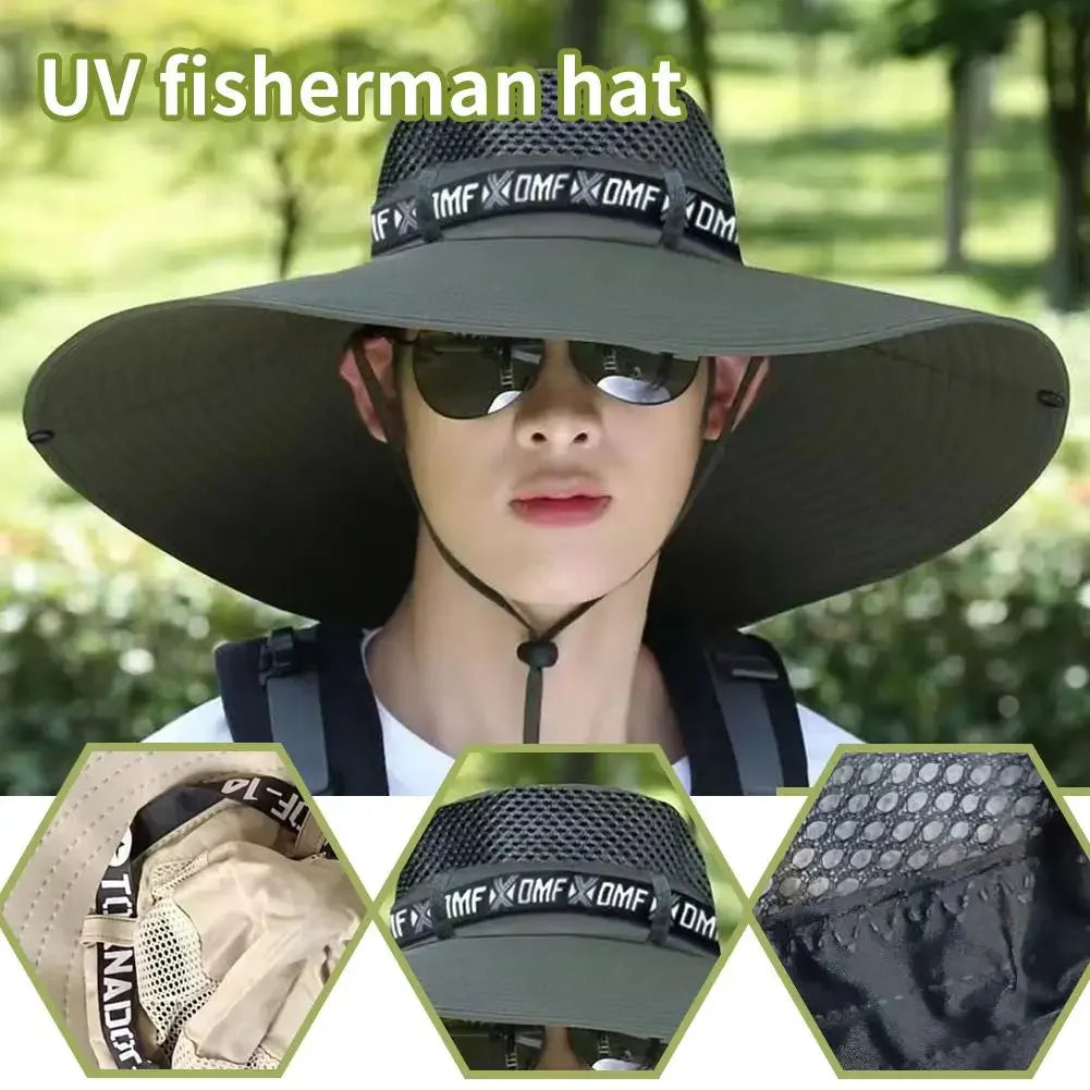 Large Summer Hat Unisex Breathable Fishing Mesh