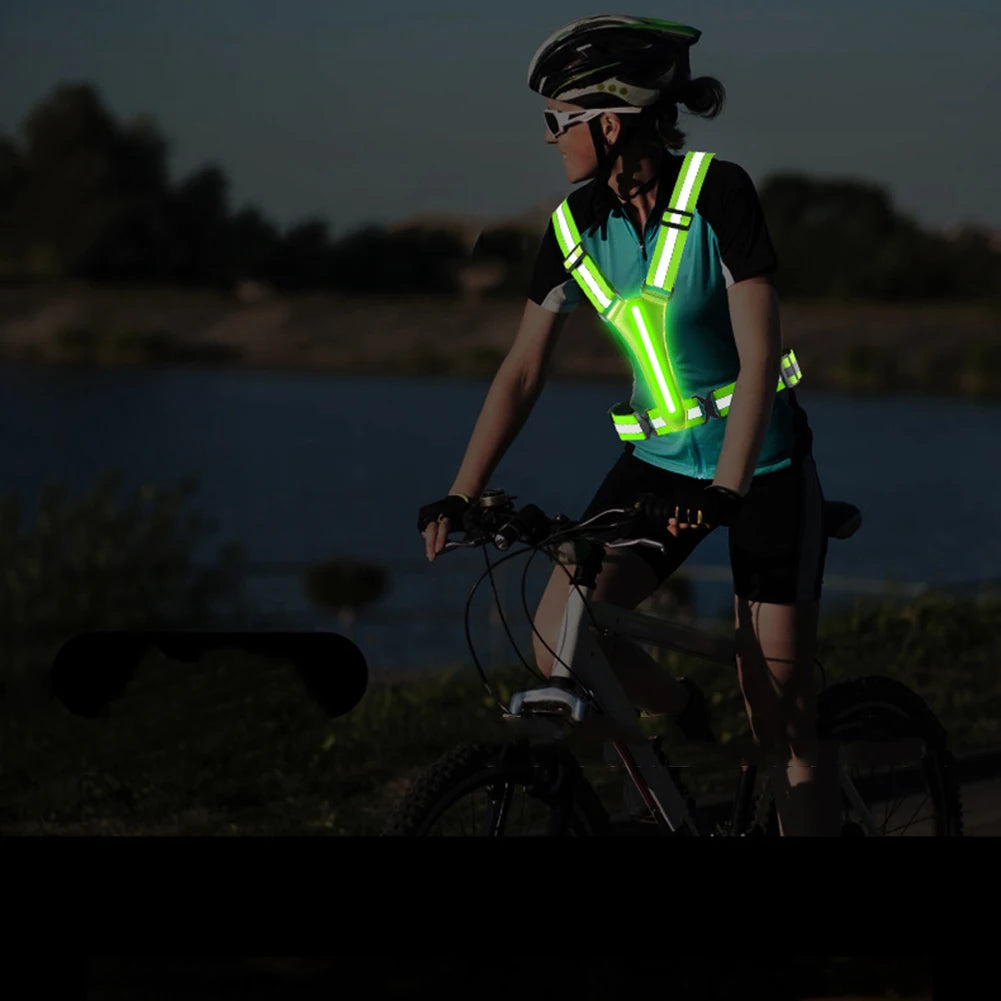 LED Night Work Security Vest USB Rechargeable