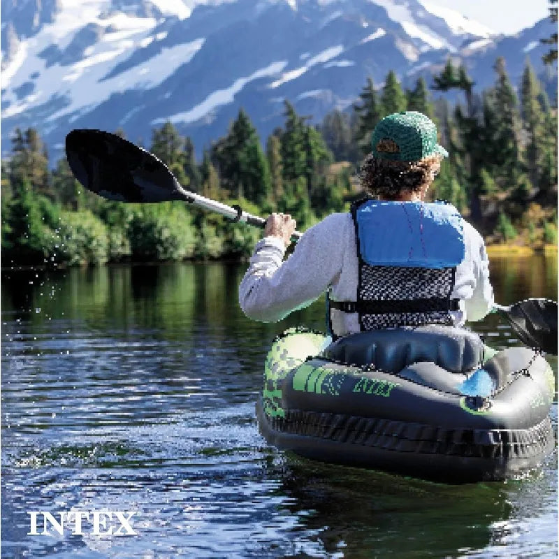 2 Inflatable Kayaks, Seat, Backrest, Oar, Pump